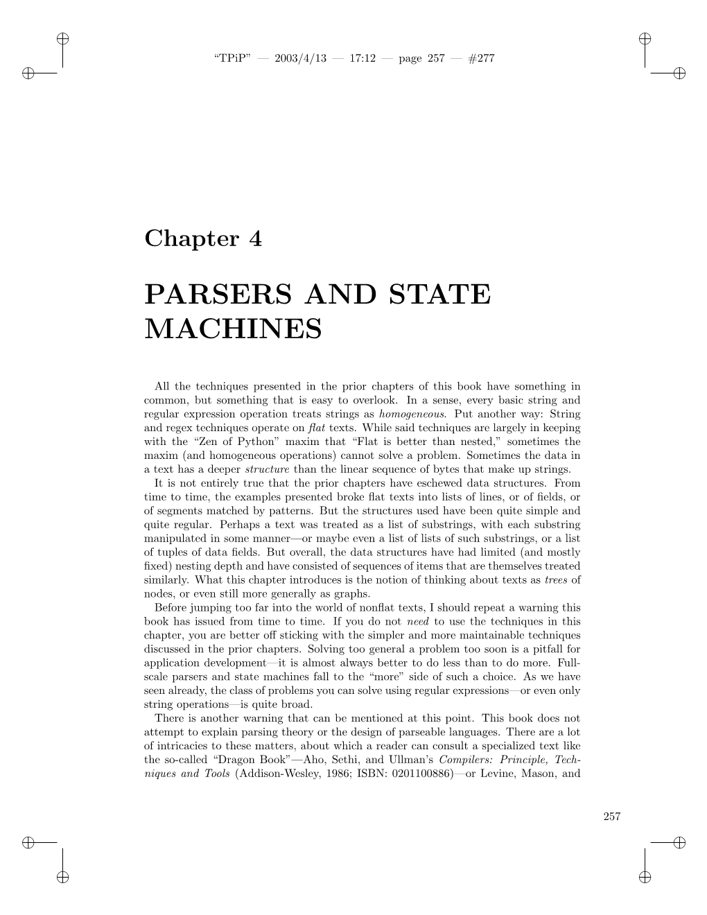 Parsers and State Machines