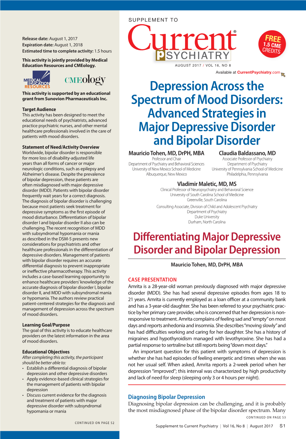Advanced Strategies in Major Depressive Disorder and Bipolar Disorder