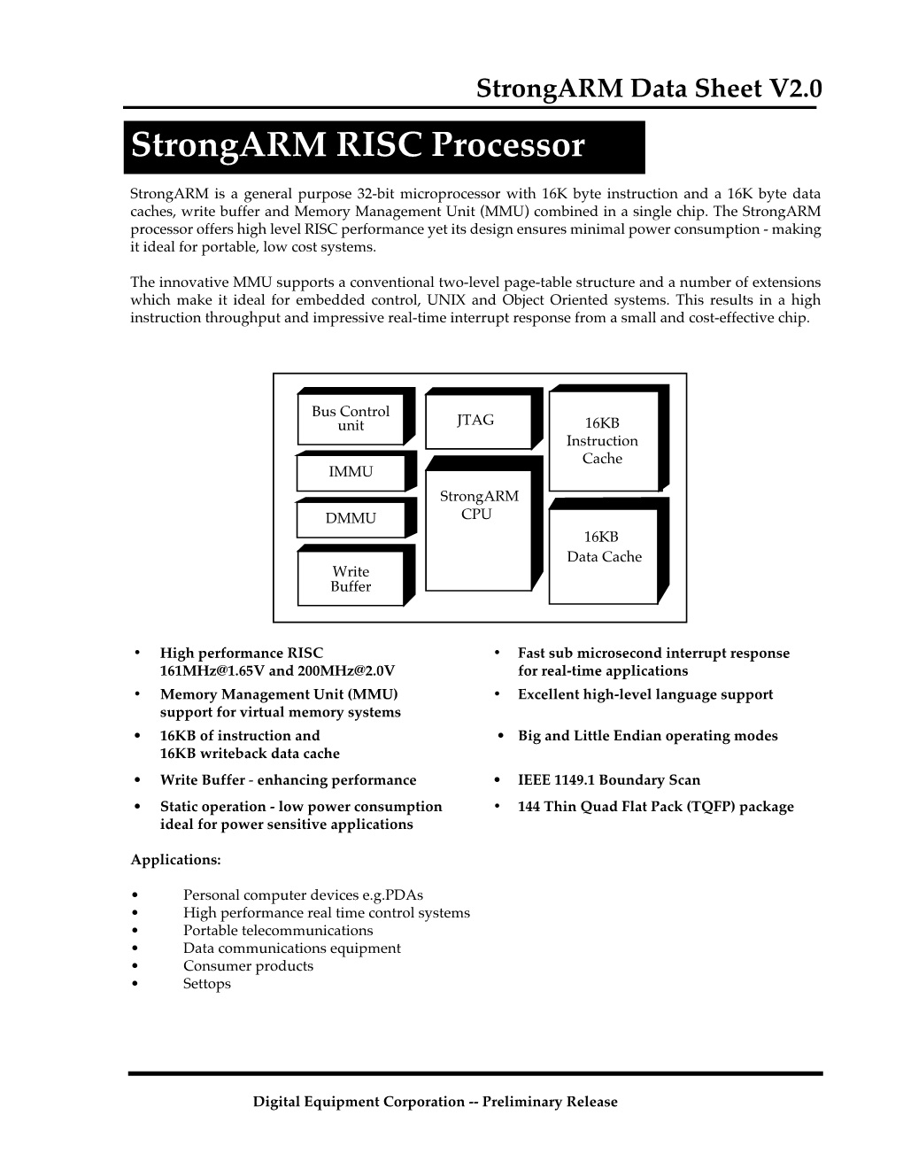 Strongarm RISC Processor