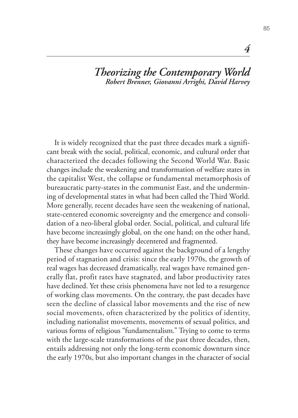 4 Theorizing the Contemporary World