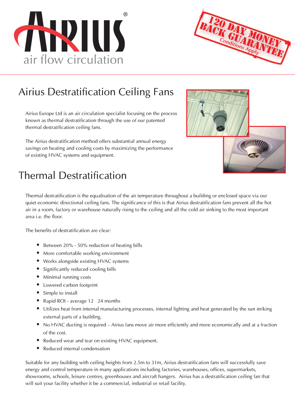 Airius Destratification Ceiling Fans