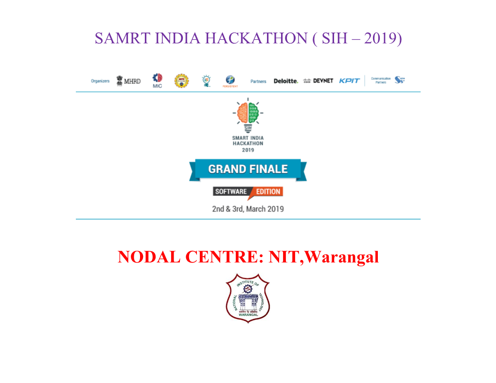 NODAL CENTRE: NIT,Warangal