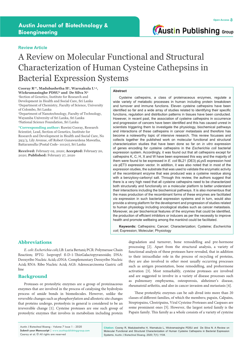 A Review on Molecular Functional and Structural Characterization of Human Cysteine Cathepsins in Bacterial Expression Systems