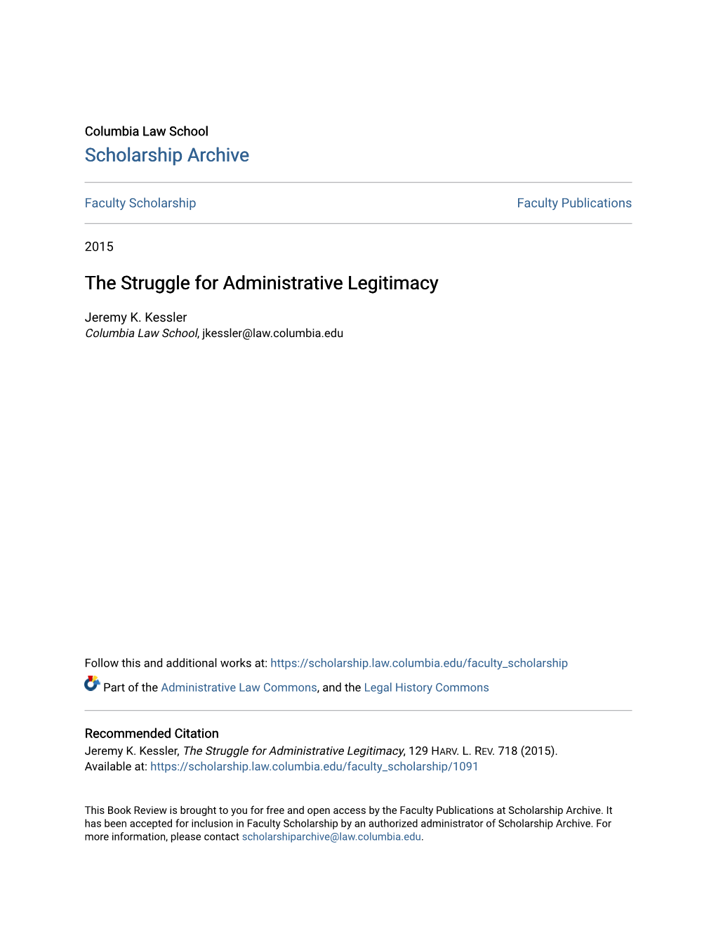 The Struggle for Administrative Legitimacy