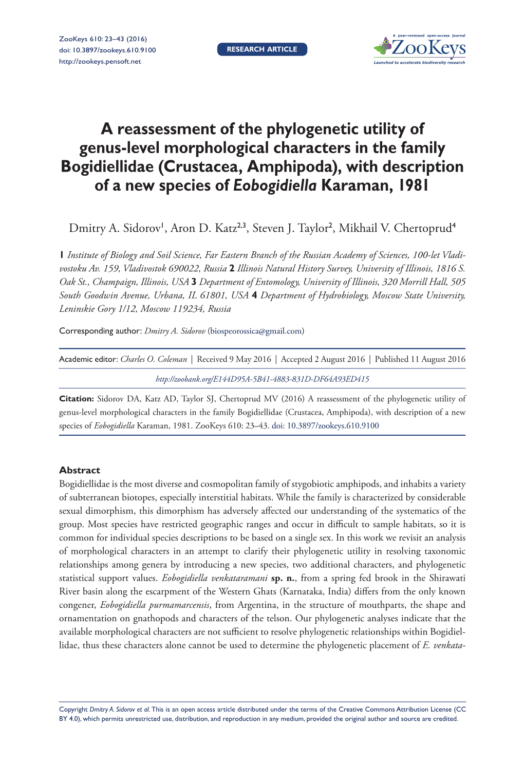 A Reassessment of the Phylogenetic Utility of Genus