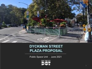 Dyckman Street Plaza Proposal