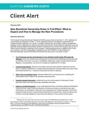 New Beneficial Ownership Rules in Full Effect: What to Expect and How to Manage the New Procedures
