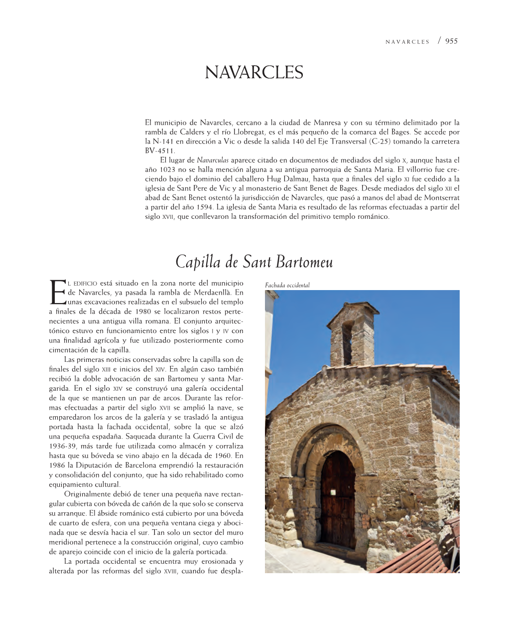 NAVARCLES Capilla De Sant Bartomeu