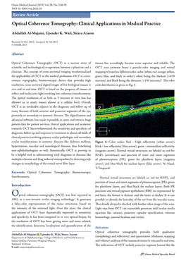 Optical Coherence Tomography: Clinical Applications in Medical Practice