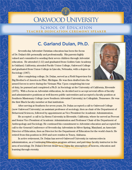 C. Garland Dulan, Ph.D