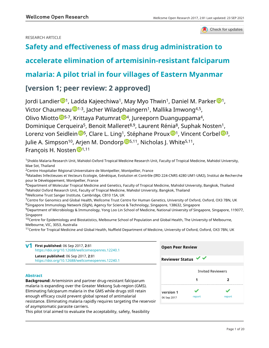 Safety and Effectiveness of Mass Drug Administration to Accelerate