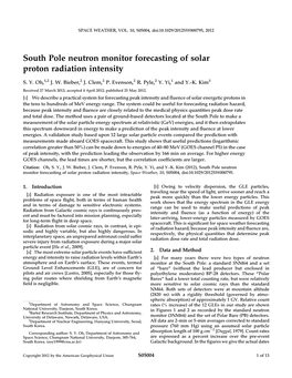 South Pole Neutron Monitor Forecasting of Solar Proton Radiation Intensity