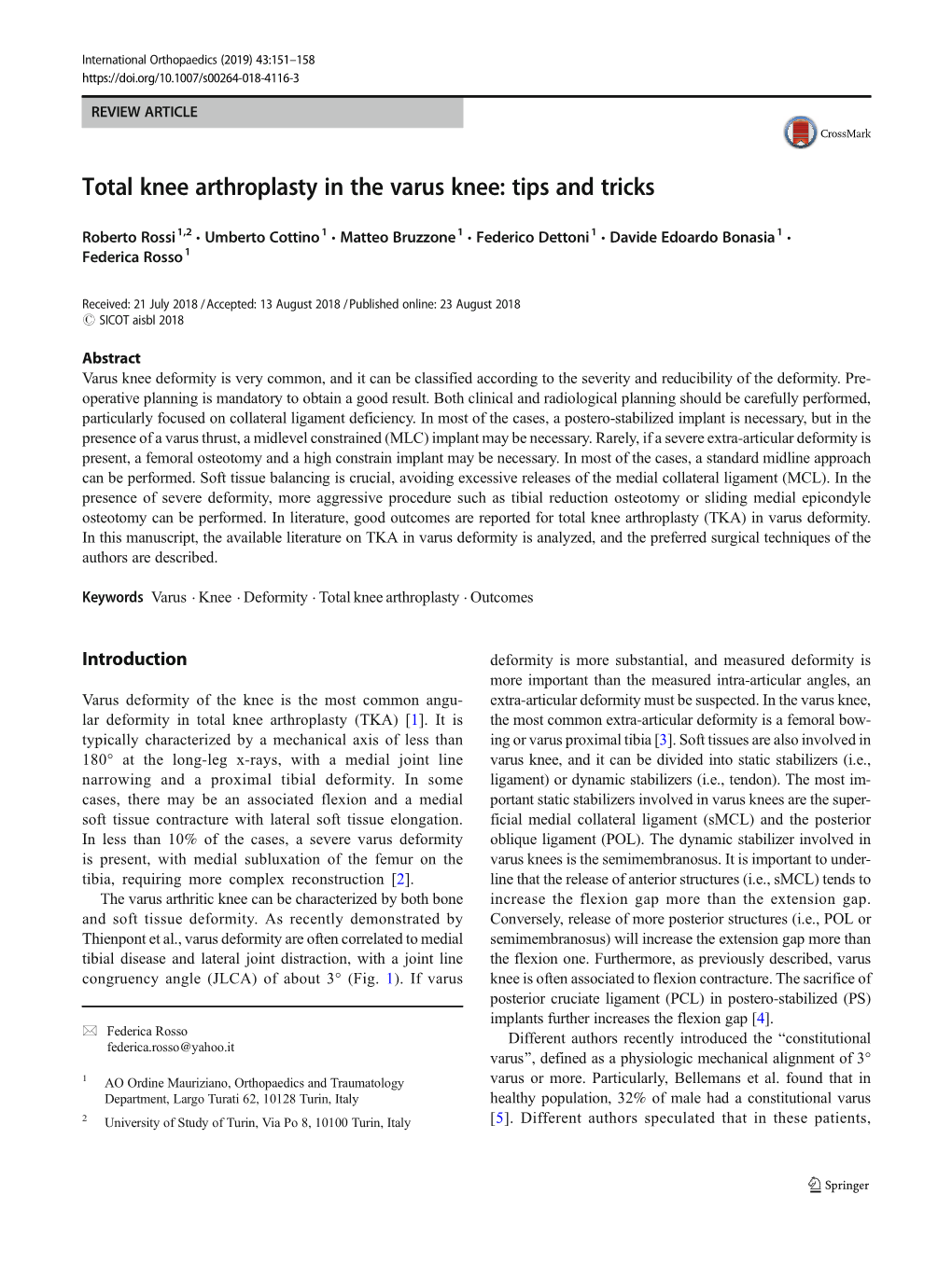 Total Knee Arthroplasty in the Varus Knee: Tips and Tricks