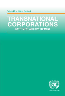 TRANSNATIONAL CORPORATIONS Volume 25, 2018, Number 2