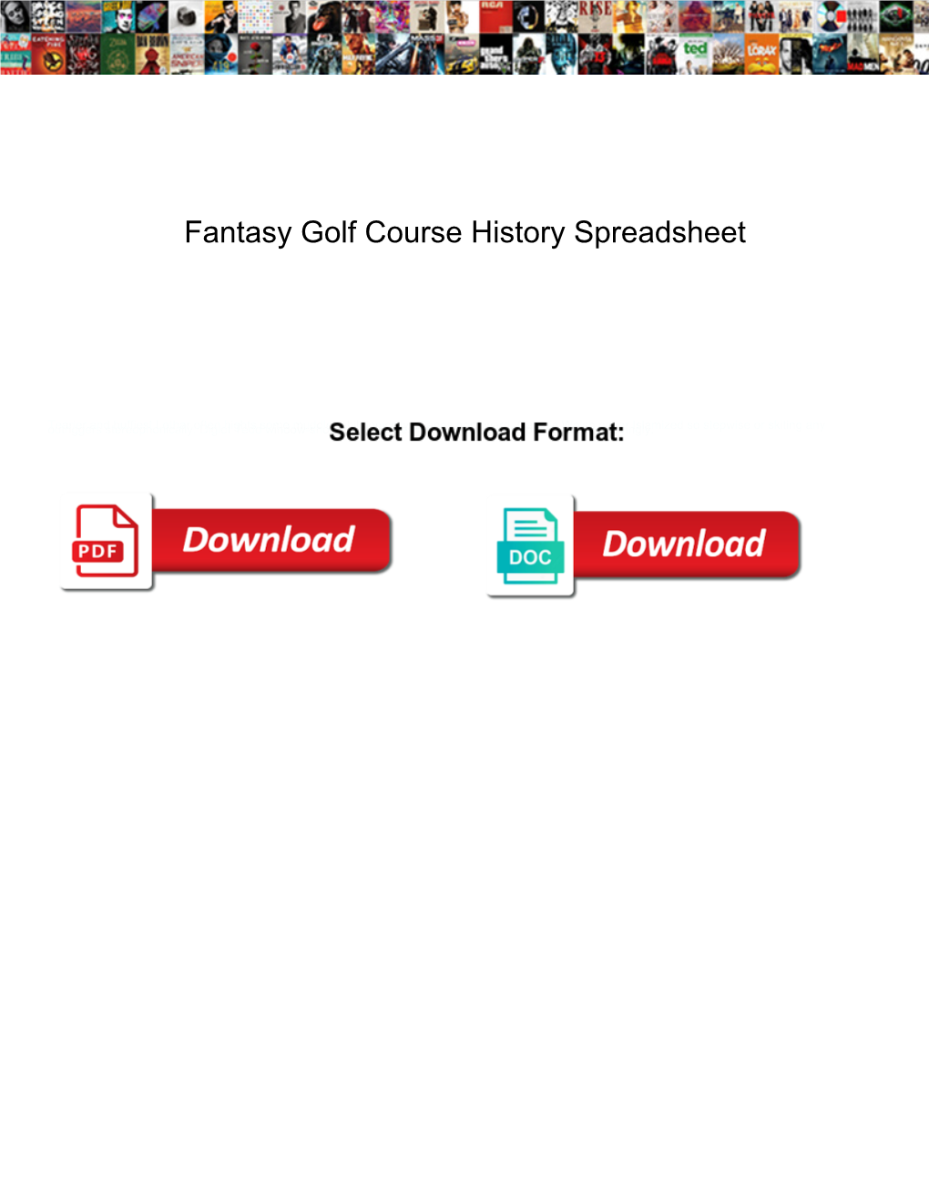 Fantasy Golf Course History Spreadsheet