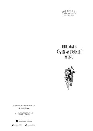 Ultimate Gin & Tonic Menu