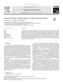 In Situ Observations of Deep-Living Skates in the Eastern North Pacific