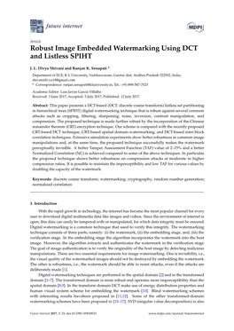 Robust Image Embedded Watermarking Using DCT and Listless SPIHT
