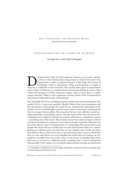 PSYCHOANALYSIS in TIMES of SCIENCE.Pdf