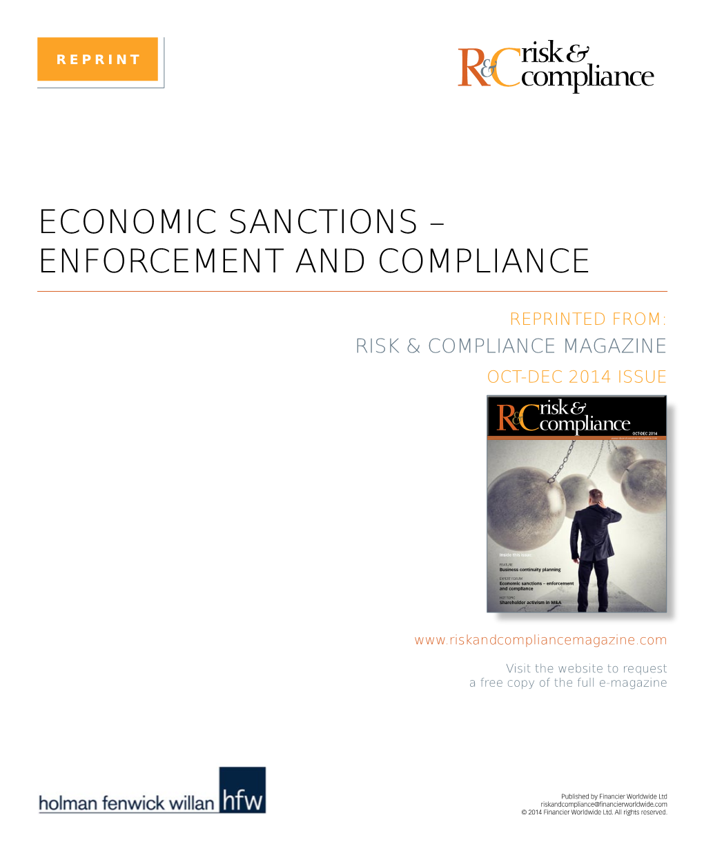 Economic Sanctions – Enforcement and Compliance