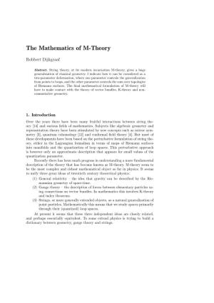 The Mathematics of M-Theory