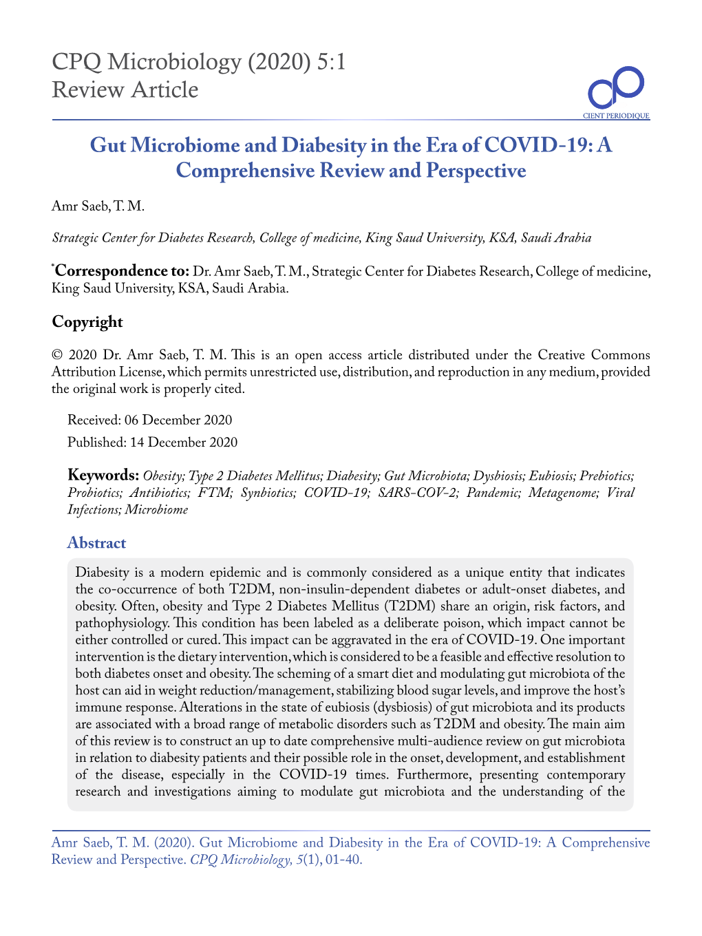 Gut Microbiome and Diabesity in the Era of COVID-19: a Comprehensive Review and Perspective