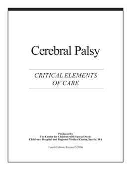 Cerebral Palsy: Critical Elements of Care