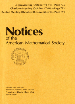 Notices of the American Mathematical Society