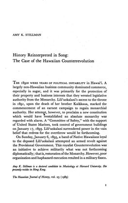 History Reinterpreted in Song: the Case of the Hawaiian Counterrevolution
