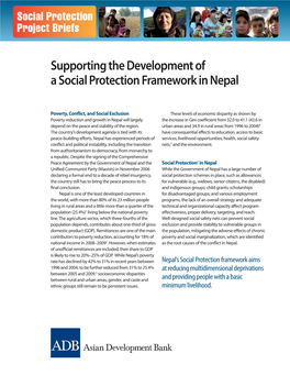 Supporting the Development of a Social Protection Framework in Nepal