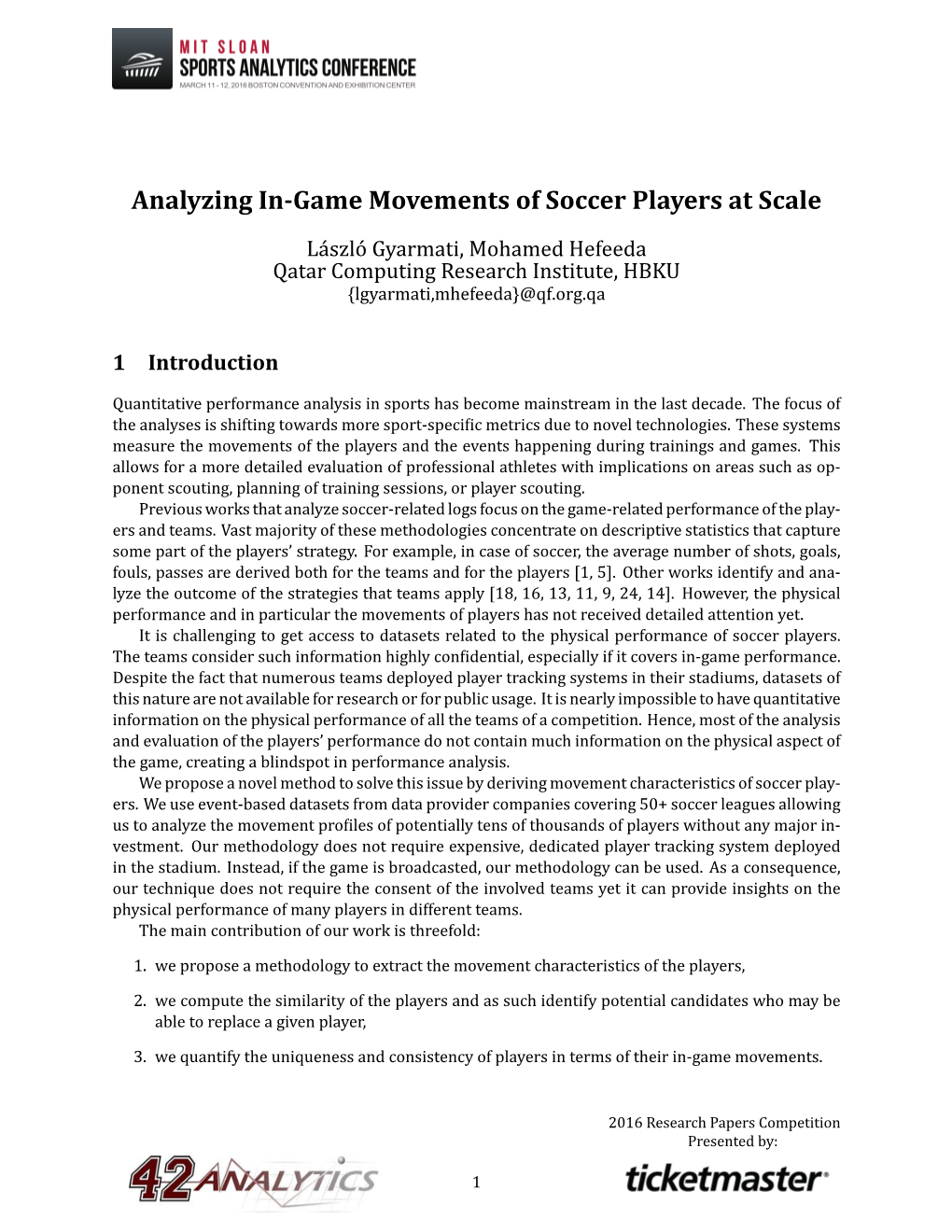 Analyzing In-Game Movements of Soccer Players at Scale