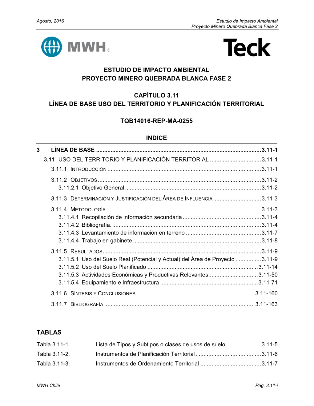 Capítulo 3.11 Linea De Base Uso Del Territorio Y