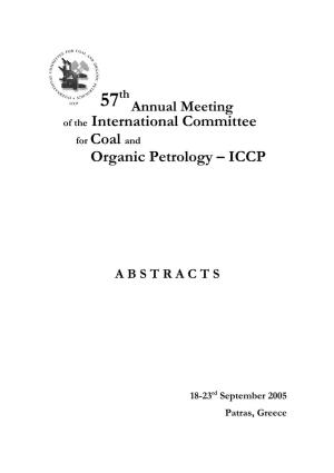 Of the International Committee for Coal and Organic Petrology – ICCP