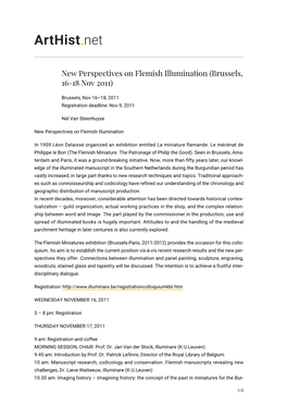 New Perspectives on Flemish Illumination (Brussels, 16-18 Nov 2011)