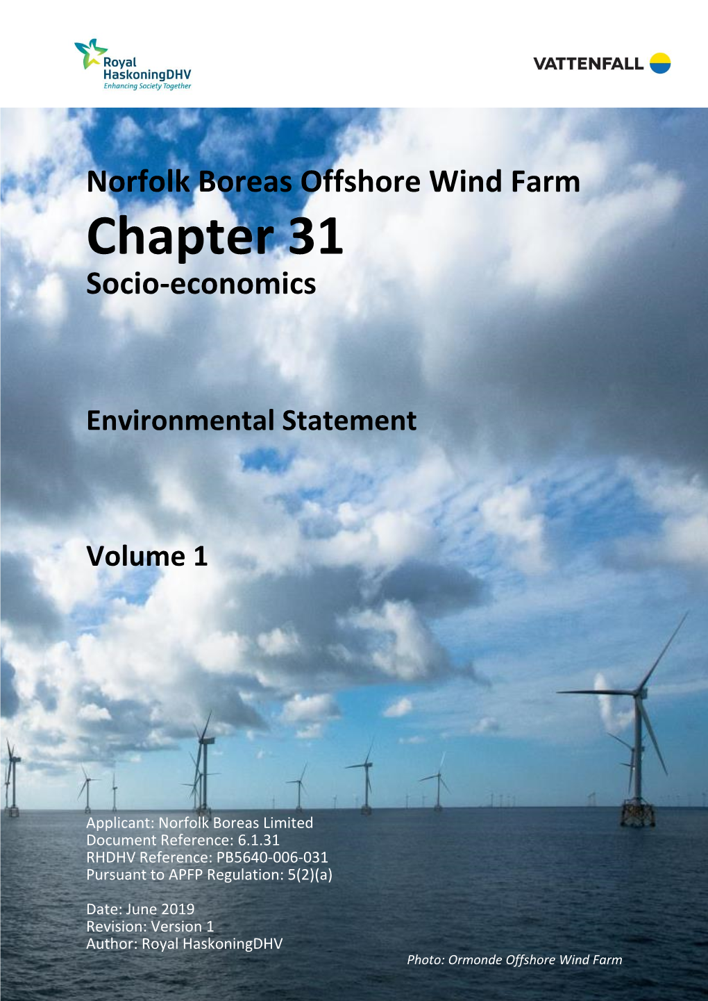 Norfolk Boreas Offshore Wind Farm Chapter 31 Socio-Economics