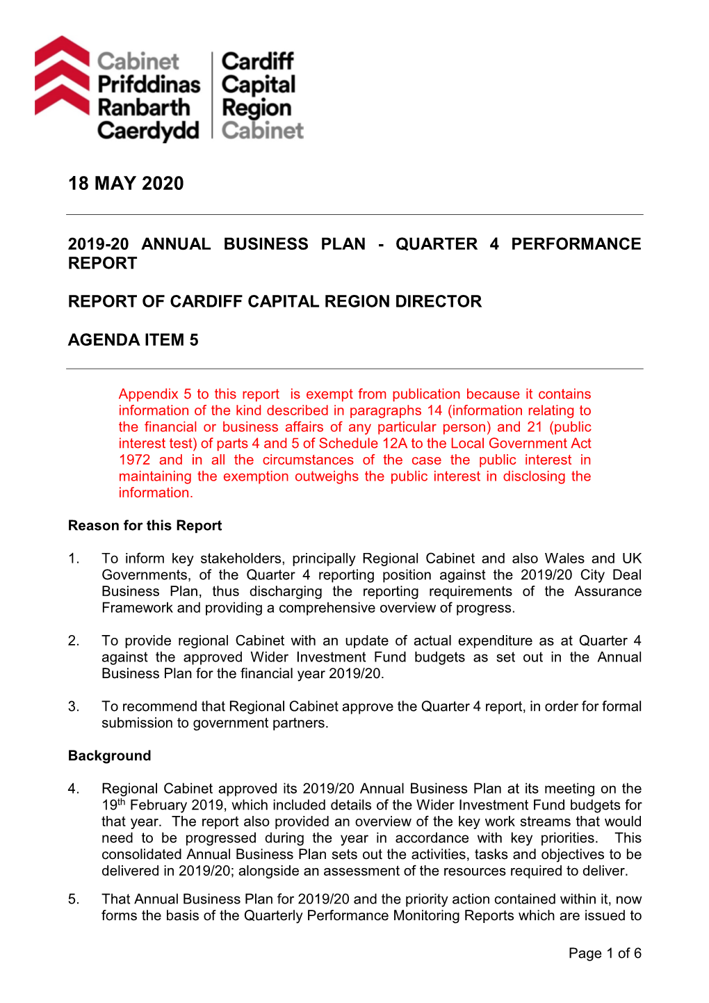 Item 5 Quarter 4 Excluding EXEMPT App 5