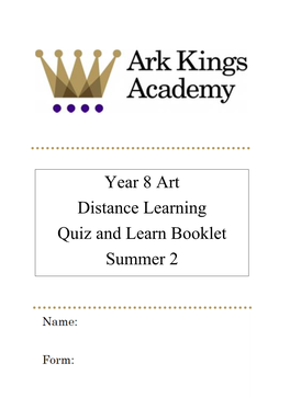 Art Summer Quiz and Learn Booklet.Pdf