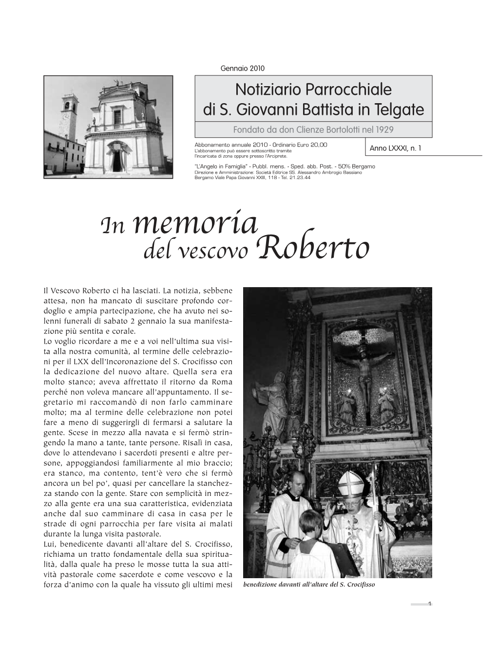 In Memoria Del Vescovo Roberto