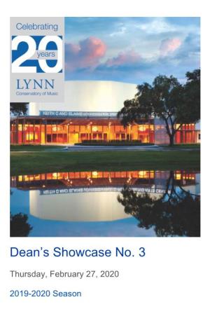 2019-2020 Dean's Showcase No. 3