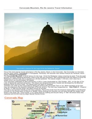 Corcovado Mountain, Rio De Janeiro Travel Information
