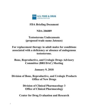 FDA Briefing Document NDA 206089 Testosterone Undecanoate