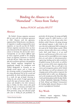 Binding the Almancı to the “Homeland” – Notes from Turkey