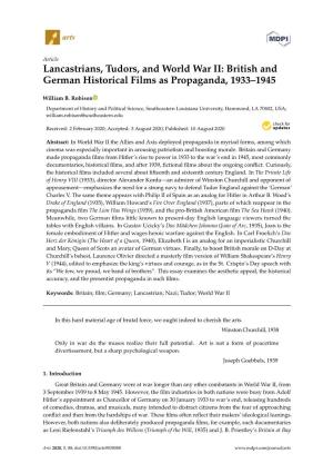 Lancastrians, Tudors, and World War II: British and German Historical Films As Propaganda, 1933–1945