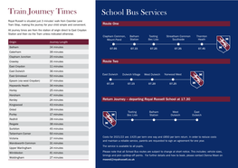 Train Journey Times School Bus Services