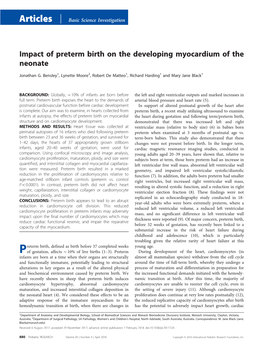 Impact of Preterm Birth on the Developing Myocardium of the Neonate