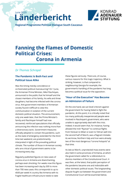 Fanning the Flames of Domestic Political Crises: Corona in Armenia