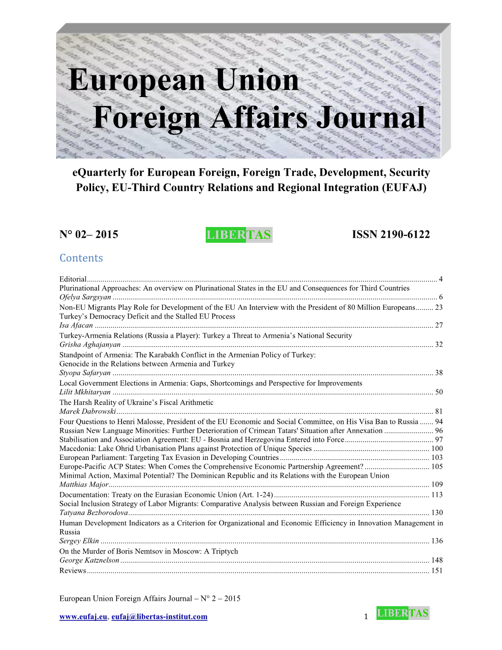 European Union Foreign Affairs Journal