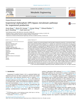 (IPP)-Bypass Mevalonate Pathways for Isopentenol Production