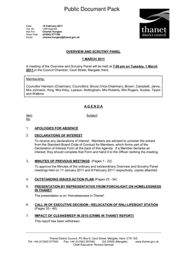 Agenda Reports Pack (Public) 01/03/2011, 19.00