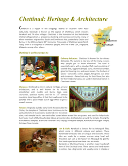 Chettinad: Heritage & Architecture